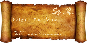 Szigeti Marléne névjegykártya